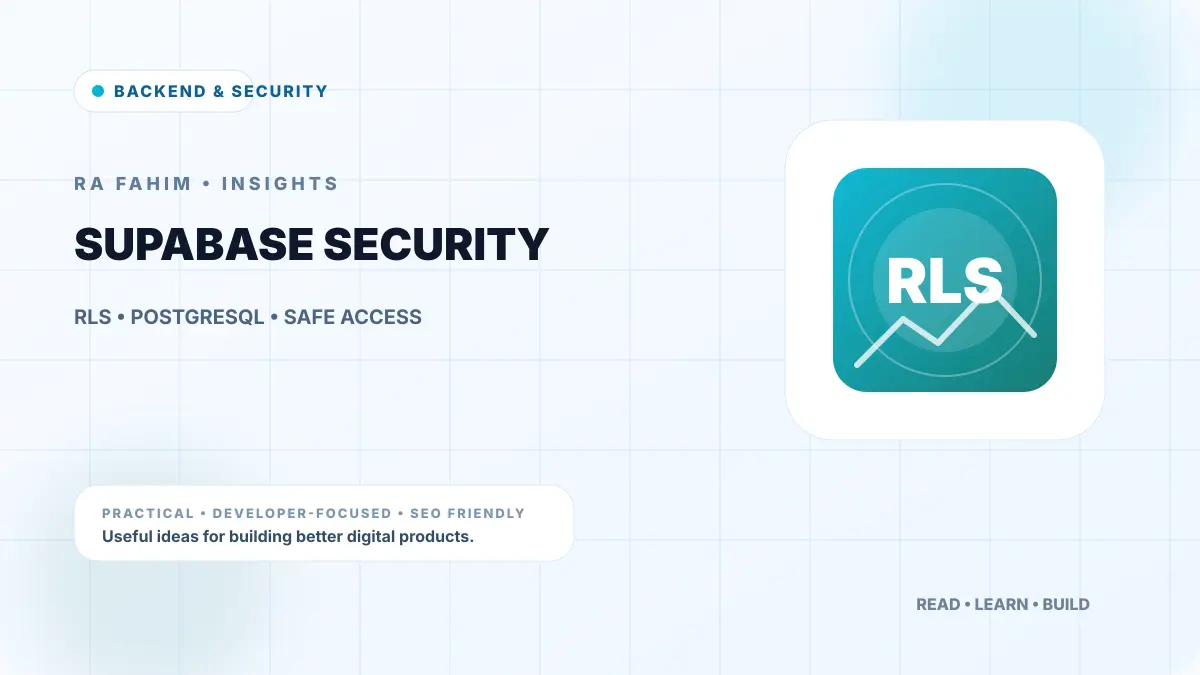 Supabase Security Basics for Portfolio and Client Projects — RA Fahim Insights