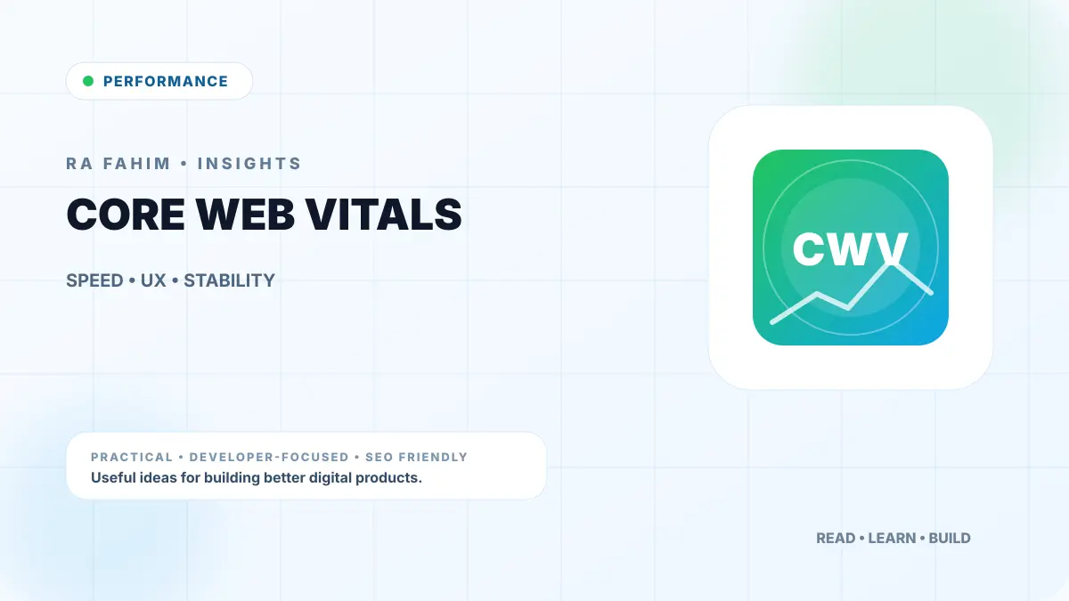 Web Performance & Core Web Vitals: A Practical Guide for Developers — RA Fahim Insights