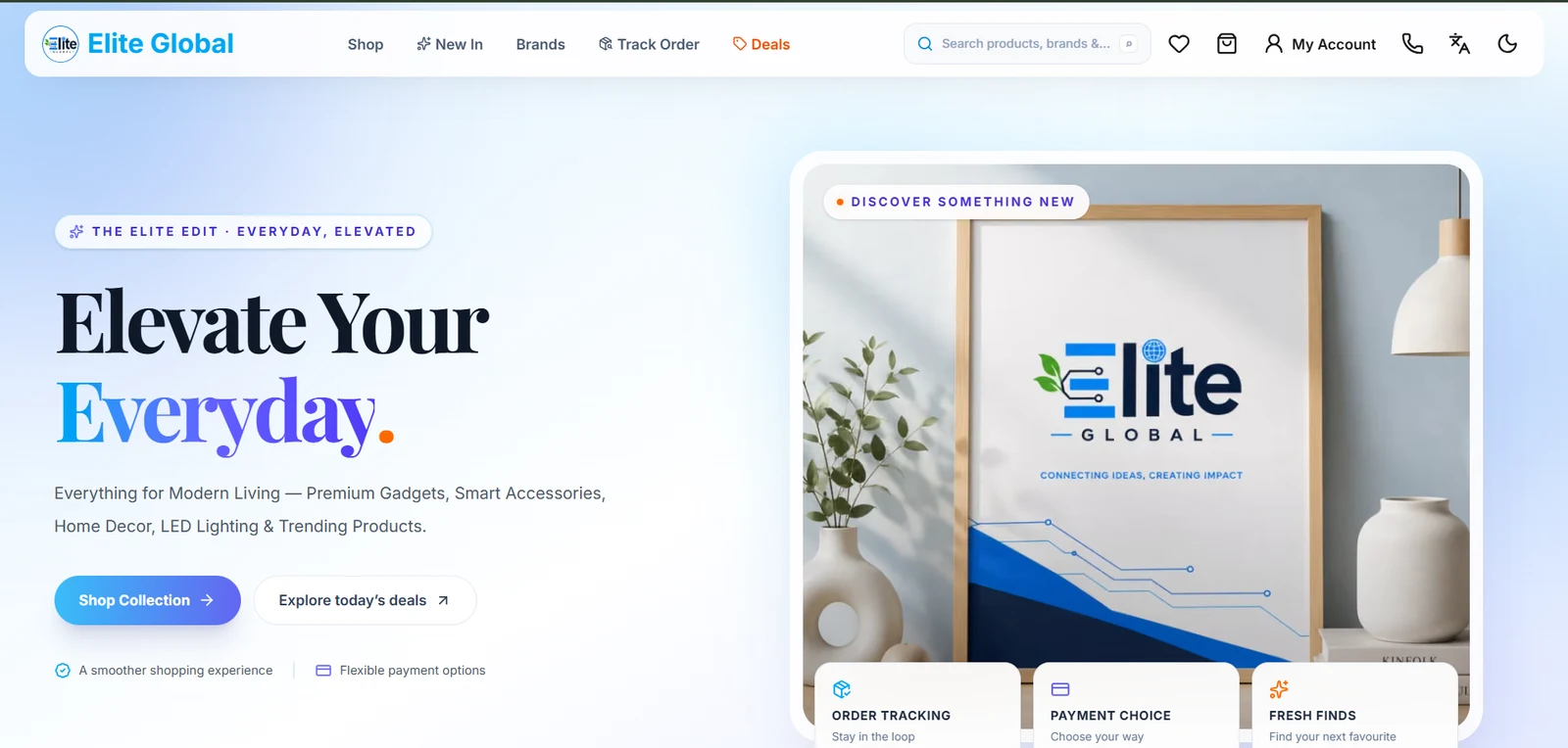 Elite Global website screenshot — project by RA Fahim